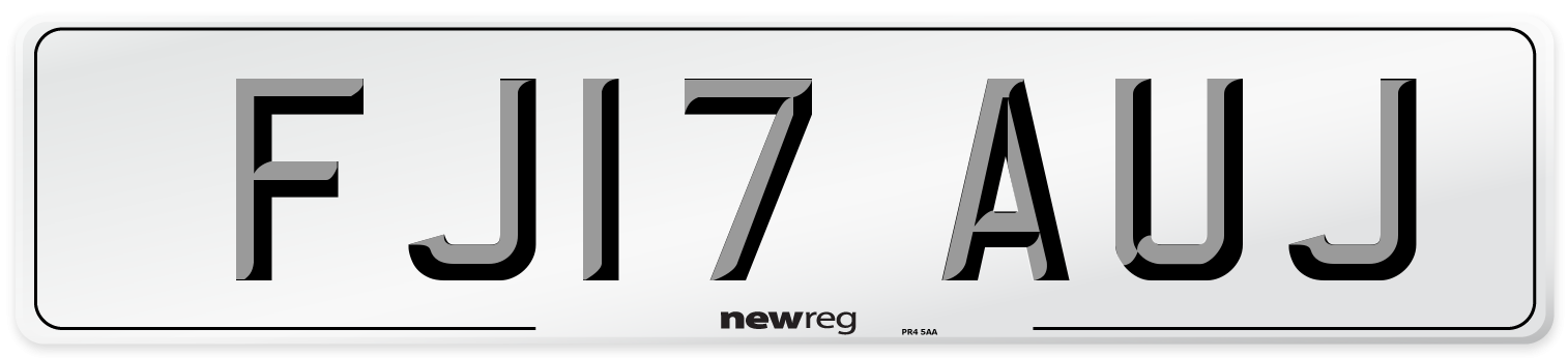 FJ17 AUJ Number Plate from New Reg